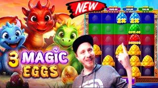 HUGE WIN Off A TRIPLE POP!!! On Pragmatics Newest Slot Machine 3 Magic Eggs!! *1st Look*