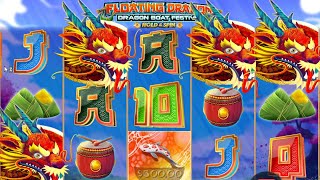 Brand New FLOATING DRAGON – DRAGON BOAT FESTIVAL - PRAGMATIC PLAY - GOT 4 SCATTERS - 15  FREE SPINS