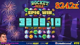 **Massive Win** 8242x on Rocket Reels slot game. What a bonus!!!!